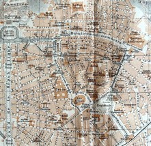 Map Nimes Southern France Rare 1914 Lithograph WW1 Era WHBS - £40.05 GBP