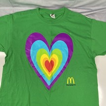 Vintage MCDONALD&#39;S Rainbow Heart TSHIRT &quot;I&#39;M LOVIN&#39; IT&quot; &quot;CHOOSE LOVIN&quot; M... - £21.87 GBP