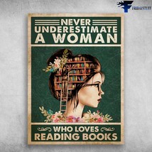 Book Lover Gift For Reader Never Underestimate A Woman Who Loves Reading Books - £12.86 GBP