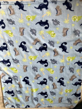 Parent&#39;s Choice Soft Plush Blue Allover  Dinosaur Print Baby Blanket - $23.36