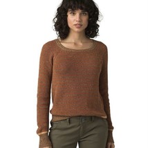 Prana Gadie Striped Sundried Orange Organic Cotton Blend Sweater Size Small - £21.22 GBP