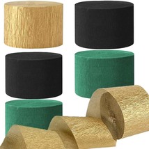 Black And Dark Green Gold Crepe Paper Streamers Party Streamer 1.8 Inch Widening - £20.77 GBP