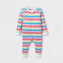 NEW Baby Striped Matching Family Pajama Union Suit 6-9 MONTHS - £9.38 GBP