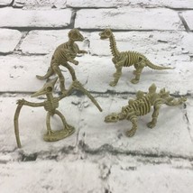 Dinosaur Skeleton Figures Lot Of 4 Jurassic Cake Topper Toys Educational Science - £6.10 GBP