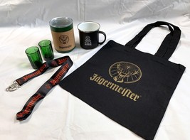 New Jagermeister Lot Shot Glasses Lanyard Mug Tote Bag Insulated Cup Swag - $27.67