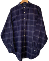 Daniel Cremieux Shirt Mens L Button-Down Blue Check Plaid Fine Italian F... - $17.15