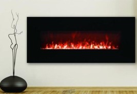 Edenbranch 50” Black Wall Mounted Electric Fireplace Four Levels of Flames - £263.48 GBP