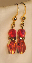 Crystal Padparadsha (pink) Earrings  - £19.98 GBP