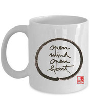 Open Mind Open Heart Coffee Mug Thich Nhat Hanh Calligraphy Zen Tea Cup Gift - £11.57 GBP+