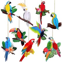 9 Pieces Tropical Birds Honeycomb Paper Cutouts Rio Luau Party Hanging D... - £15.68 GBP
