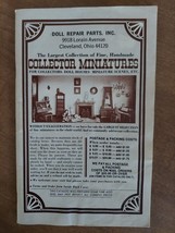Collector Miniatures Catalog Doll Repair Parts Cleveland Ohio Vintage 1975 - $334.31 MXN