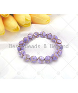 Natural Purple Tibetan Agate, 8/10/12mm Handmade Stretchy Bead Bracelet,... - £5.52 GBP