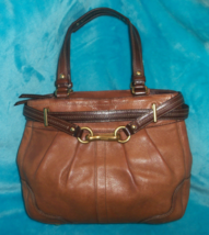 COACH 12476 Hampton Saddle Brown Pebble Leather Satchel Bag - £27.34 GBP