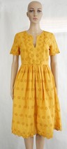 Madewell Mustard Yellow Scalloped Floral Eyelet Midi Dress Womens Size 0 *** - £34.14 GBP