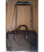 Mens Banana Republic Laptop Messenger Bag Canvas Leather Brown - £31.35 GBP