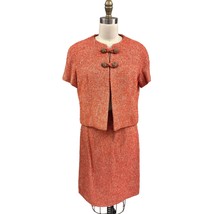 VTG 1960s Adele Simpson Orange Tweed Boucle Wool Skirt Suit Brass Buttons S - $3,019.09 MXN
