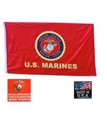 USA MADE 3x5 ft USMC US MARINE Corps MARINES EMBLEM SEAL FLAG SuperPoly ... - $15.99
