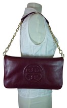 NWT Tory Burch Red Agate Leather BOMBE Reva Shoulder Bag/Clutch - $350 - £274.94 GBP
