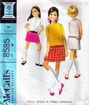 Vintage 1966 Girl&#39;s Long Waisted Dress Pattern 8585-m Size 10 - £9.74 GBP