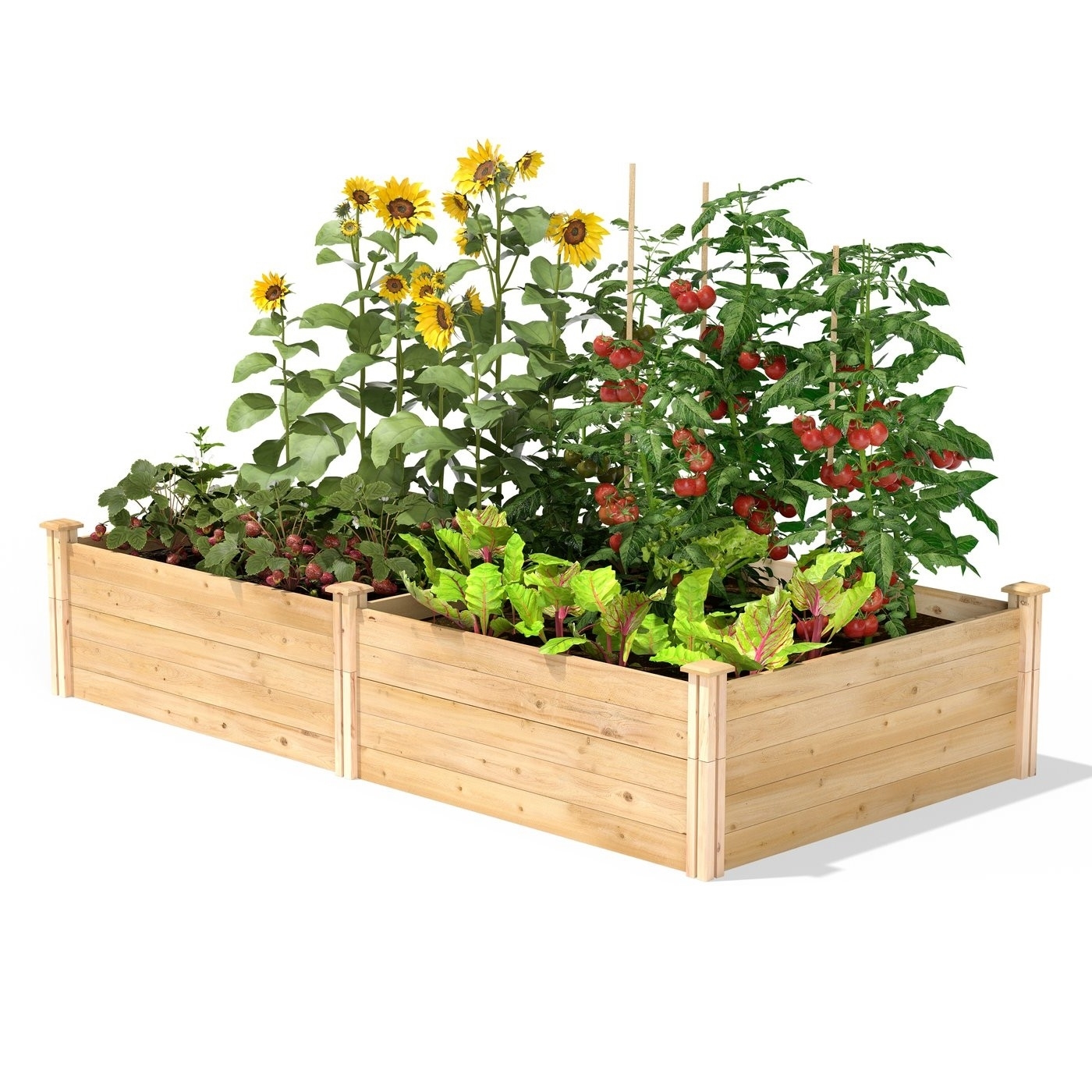 Primary image for 17-inch High Pine Wood Raised Garden Bed 4 ft x 8 ft - Made in USA