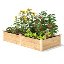 17-inch High Pine Wood Raised Garden Bed 4 ft x 8 ft - Made in USA - £289.30 GBP