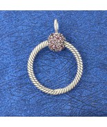 925 Sterling Silver Small / Medium / Large Pave O Pendant Charm Carrier ... - £17.14 GBP+