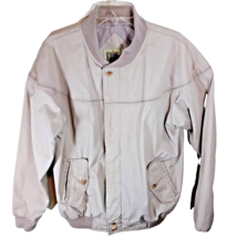 Original Windbreaker Jacket Size Small Full Zip Collar Coat Pocket Beige - £20.93 GBP