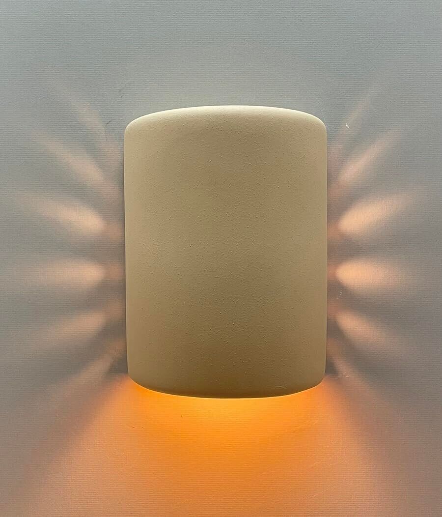 Light Styles of Santa Fe Side Hole 1-Light Cylinder Wall Mount Sconce Sand Color - $77.42