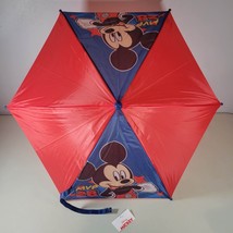 Mickey Mouse Umbrella #28 Disney Youth Toddler Red &amp; Blue With Tags Unused - £8.76 GBP