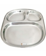 Prisha India Craft Stainless Steel 3 in 1 Compartment Divided Tray for K... - $27.44