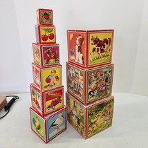 Vtg Wooden Toy Children Nesting Stacking 9 Boxes Made Federal Republic Germany - $35.79