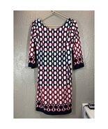 APT.9 Multicolor Shift Dress 3/4 Sleeve Geometric Print Scoop Neck Women... - $38.55 CAD