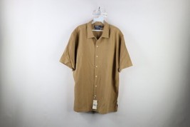 Deadstock Vtg 90s Ralph Lauren Mens Large Silk Blend Looped Collar Button Shirt - £94.92 GBP