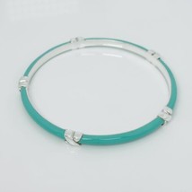 Tiffany &amp; Co Signature X Blue Enamel Bangle Bracelet in Sterling Silver 925 - £471.36 GBP