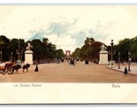 Les Champs Elysees Street Vista Parigi Francia Unp Udb Cartolina C19 - £3.17 GBP