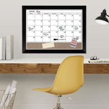 Quartet Whiteboard Calendar &amp; Corkboard, Magnetic, White Board &amp; Cork Bulletin B - £20.76 GBP