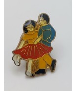 Square Dancing Pin Vintage Enamel Pin Pinchback Dancing Couple - €17,02 EUR