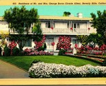 Residence of Claudette Colbert Holmby Hills California CA UNP Linen Post... - $4.90
