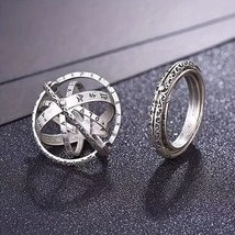 The Explorer: Silver Astronomical Sphere Ring &amp; Spinning Pendant Charm 9 - £15.87 GBP