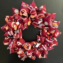 Virginia Tech Handmade Fabric Wreath for Hokie Students for Dorm Room or Alumni - £43.00 GBP