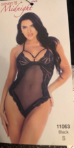 NWT Seven til Midnight Lace and Mesh Teddy w/ Thong Back SZ Small Black ... - $9.89