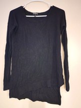 Express Women&#39;s Black Asymmetrical Long Sleeve U Scoop Neck Sweater Size XS - £31.50 GBP