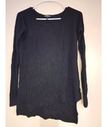 Express Women&#39;s Black Asymmetrical Long Sleeve U Scoop Neck Sweater Size XS - £30.26 GBP