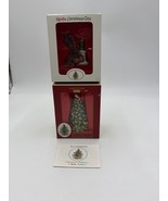 Spode Christmas Tree Porcelain Ornaments Figurines Tree &amp; Candle Stick O... - $40.50