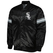 MLB Chicago White Sox Black Satin Letterman Jacket Baseball Varsity Jacket - £85.58 GBP