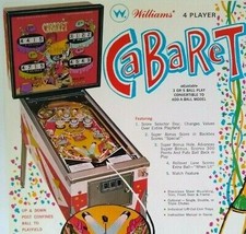 Cabaret Pinball FLYER Vintage Original 1969 Game Artwork Promo Sheet POOR - £16.09 GBP