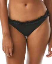 Kate Spade New York Mini Ruffle Classic Bikini Bottoms – Black, Size XL - £25.61 GBP