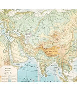 1920 Map Asia Arabia British India Russia Sinkiang Persia Physical Vinta... - $549.13 MXN