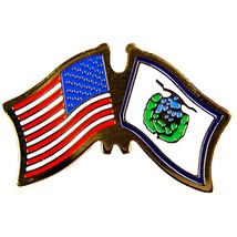 American &amp; West Virginia Flags Pin 1&quot; - £7.33 GBP