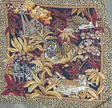 Vintage Large Square wild Animal Scarf 33&quot; - £11.84 GBP